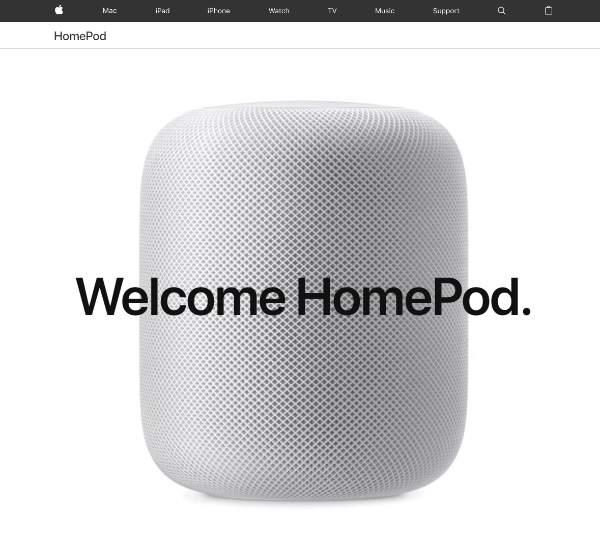 Apple presenterar en ny HomePod-högtalare, styrd genom naturlig röstinteraktion med Siri.