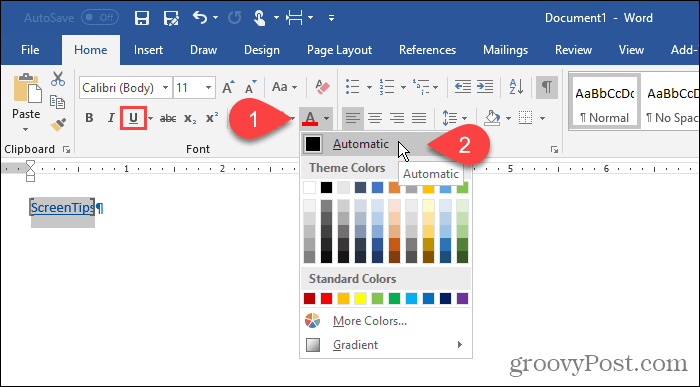 Ändra formatering på text i Word