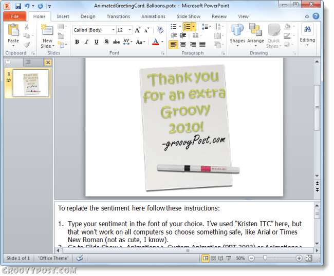 Hur man skapar ett Groovy Custom E-Card med PowerPoint 2010