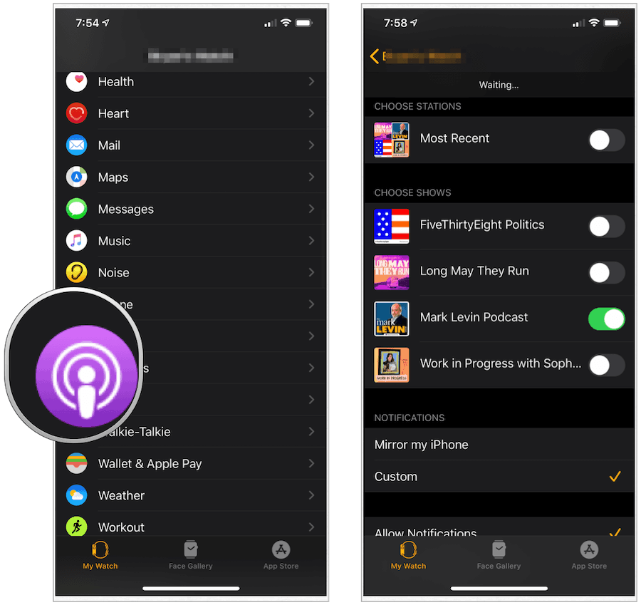 Apple Watch podcasts-app