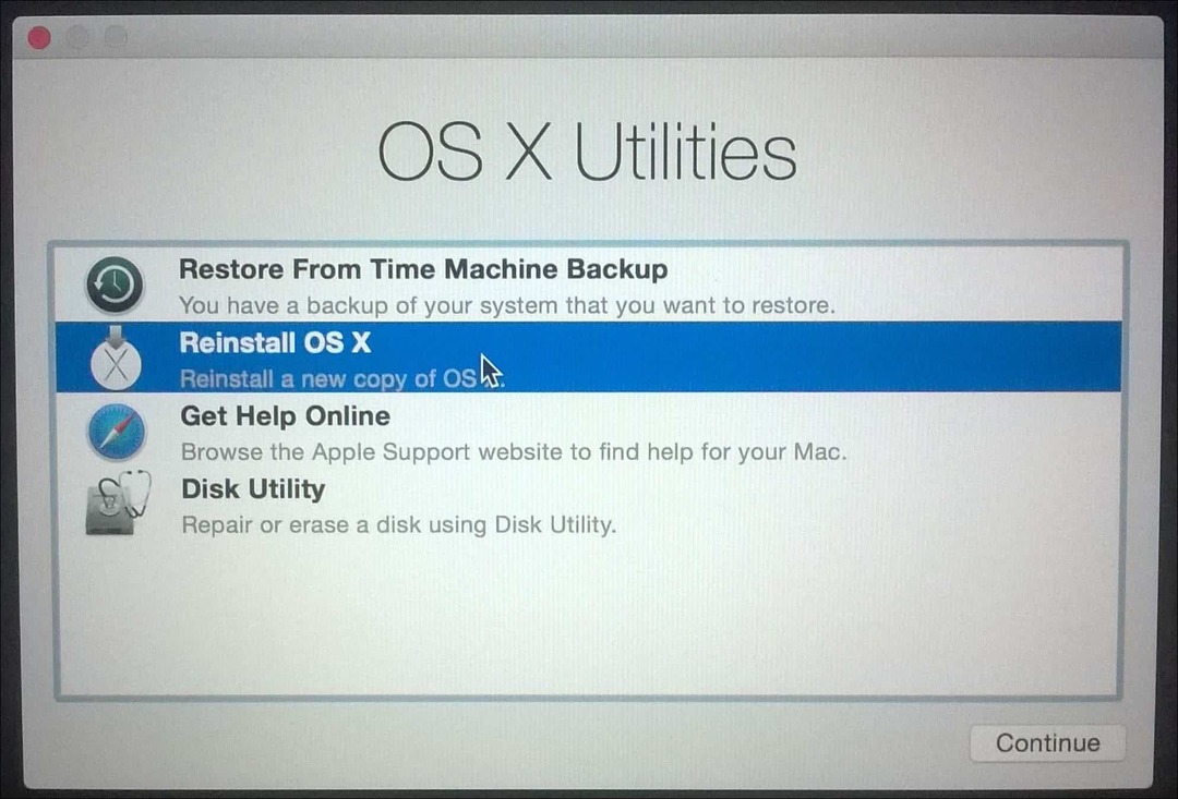 Installera om OS X
