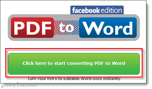 börja konvertera pdf till Word-facebookutgåva
