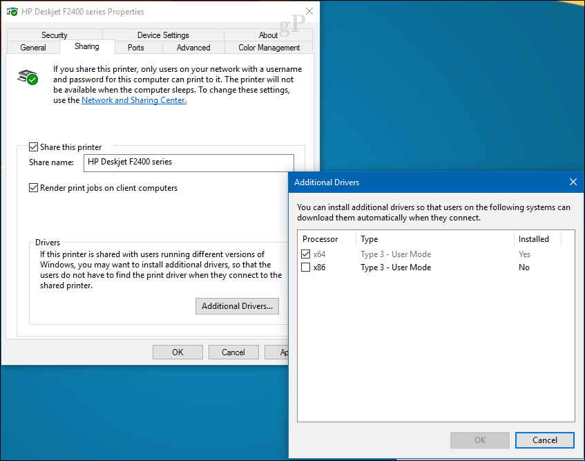 Hur man delar en skrivare i Windows 10
