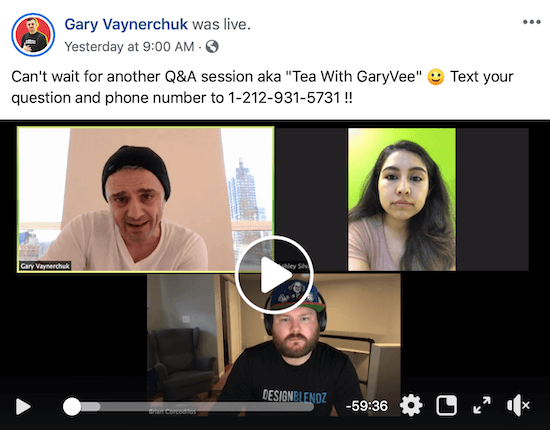 Facebook Live från Gary Vaynerchuk
