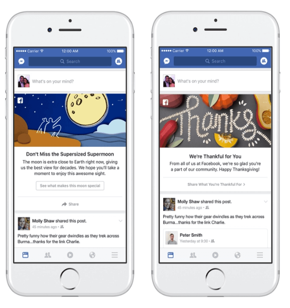 Facebook introducerade ett nytt marknadsföringsprogram för att bjuda in människor att dela och prata om händelser och stunder som händer i deras samhällen och runt om i världen.