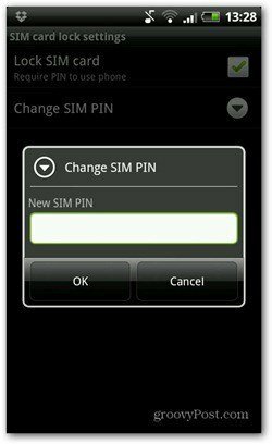 Android PIN-kod förändring