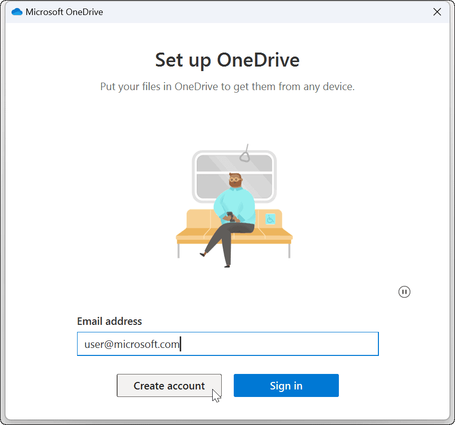 länka om OneDrive-kontot