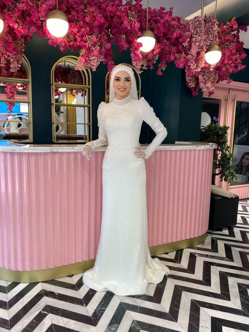 2021 modeller för hijabbröllopsklänning