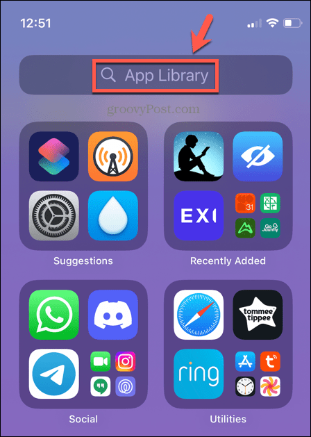 iphone app bibliotek sök
