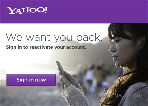 Yahoo Mail återaktivera