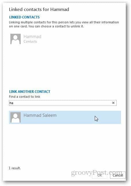 Slå ihop kontakter Outlook 3