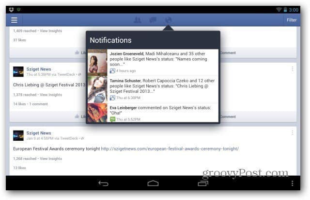 Facebook Page Manager-app för Android Tour