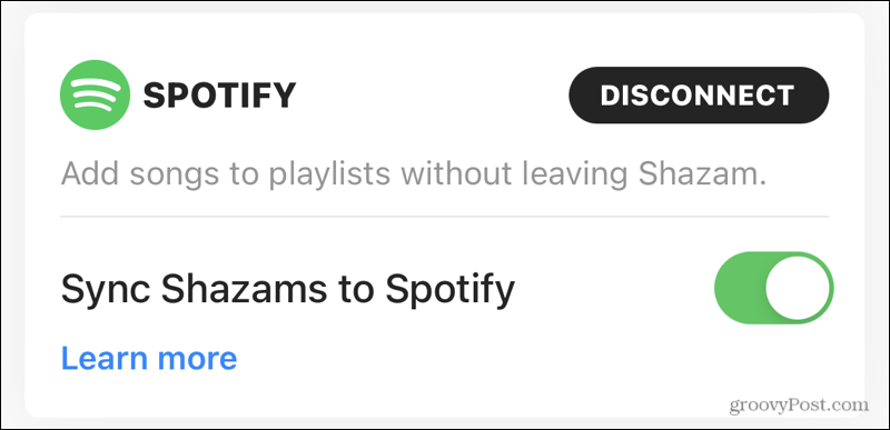 Synkronisera Spotify med Shazam
