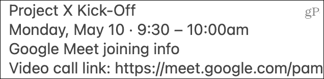 Klistra in Google Meet-inbjudan