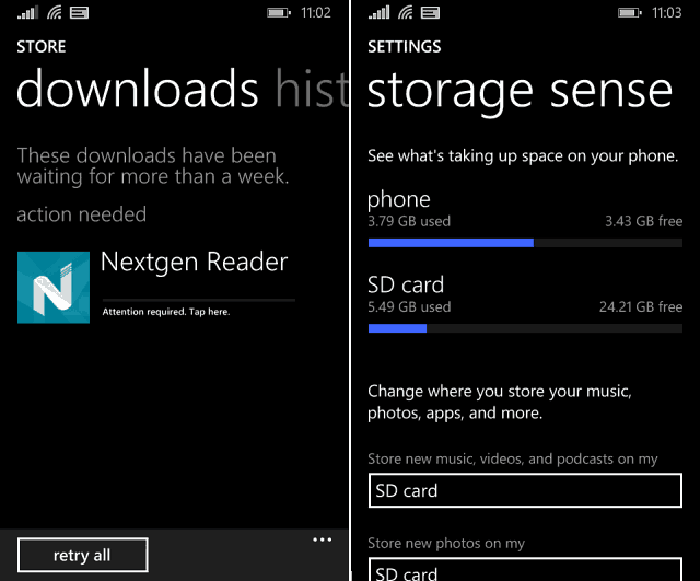 Flytta appar från SD-kort till telefon på Windows Phone 8.1