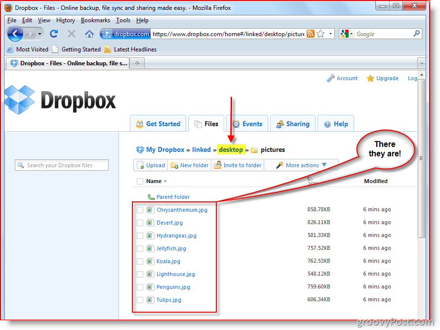 Dropbox webbkonsol