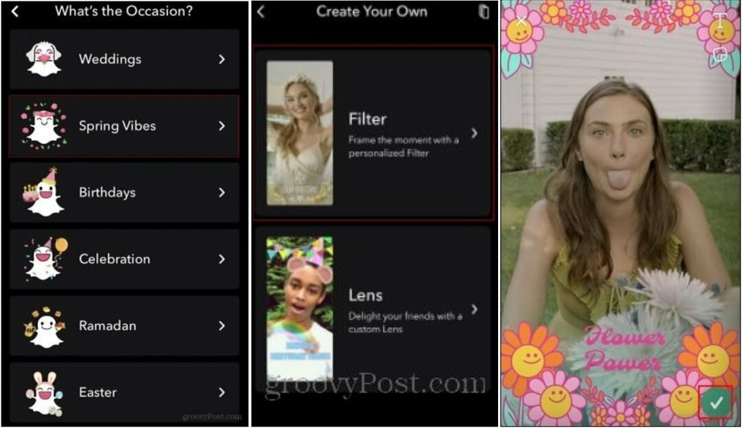 Hur man använder och skapar anpassade Snapchat-filter