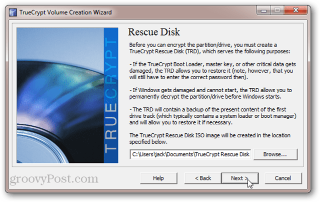 TrueCrypt Rescue Disk ISO: Recovery Disc eller Recovery USB