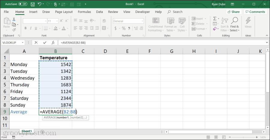 med medelfunktion i Excel