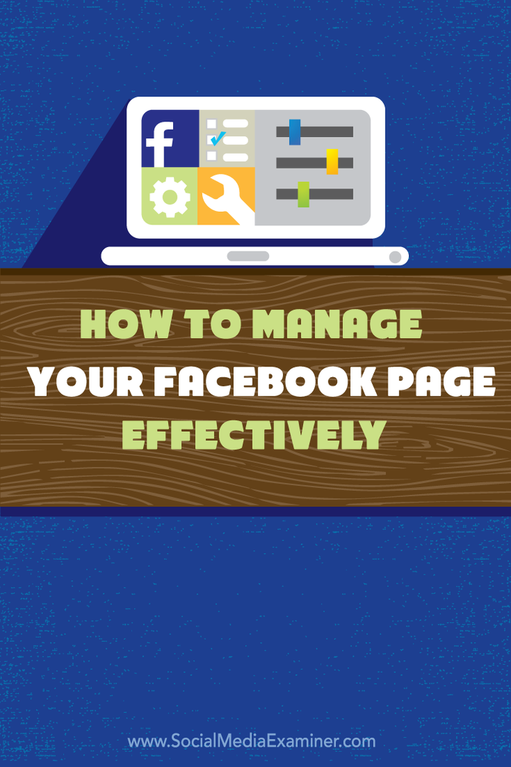 hur du hanterar din facebook-sida effektivt