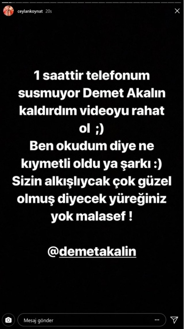 Förhindrar Ceyla Koynat, som läser låten från Demet Akalın igen!