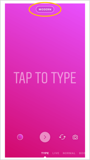 Välj ditt typsnitt genom att trycka på typsnittet högst upp på skärmen.