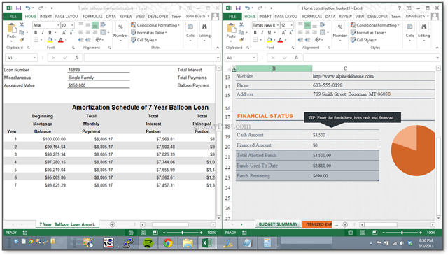 hur du visar två Excel-kalkylblad sida vid sida