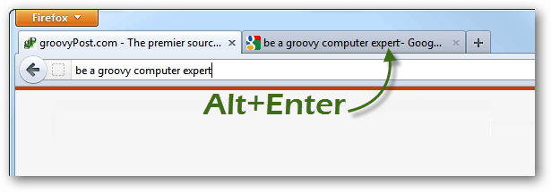 alt + enter för att öppna nya flikar från Firefox-sökningar