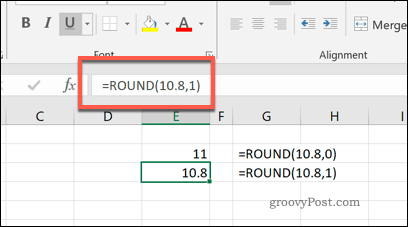 RUND-funktionen i Excel