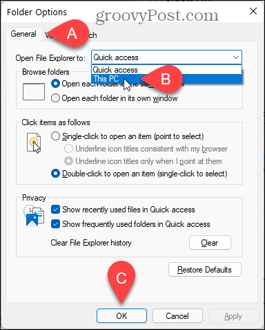 Öppna File Explorer på den här datorn