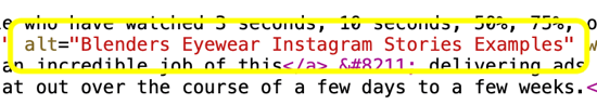 Så här lägger du till alt-text till Instagram-inlägg, exempel på alt-text inom html-kod