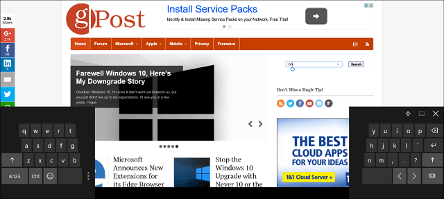 Tips för Windows 10: Dela skärmtangentbordet i tablettläge