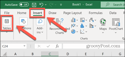 excel infoga tabell