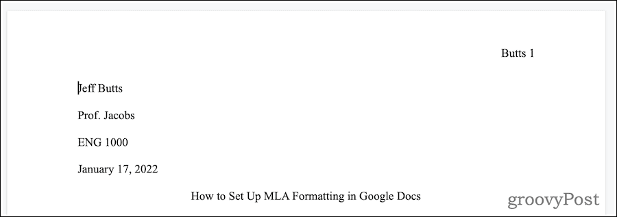 Google Docs Hur man ställer in MLA-format i Google Docs