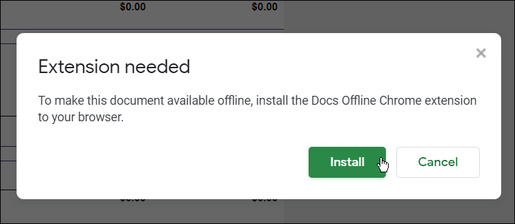 nästa installera addon använd google docs offline