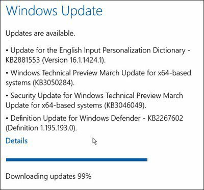 Windows 10-uppdateringar