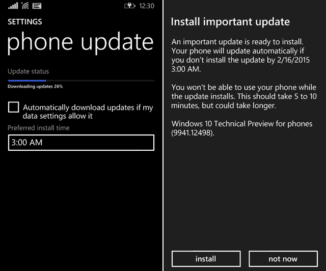 Installera Windows 10 Teknisk förhandsvisning för telefoner