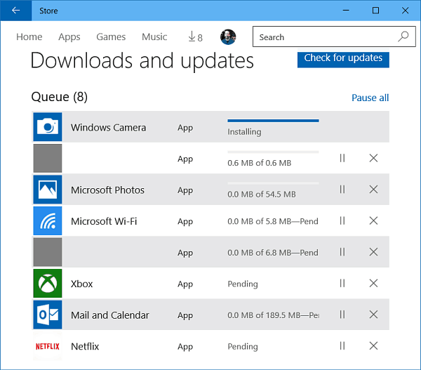 Windows 10-appuppdateringar