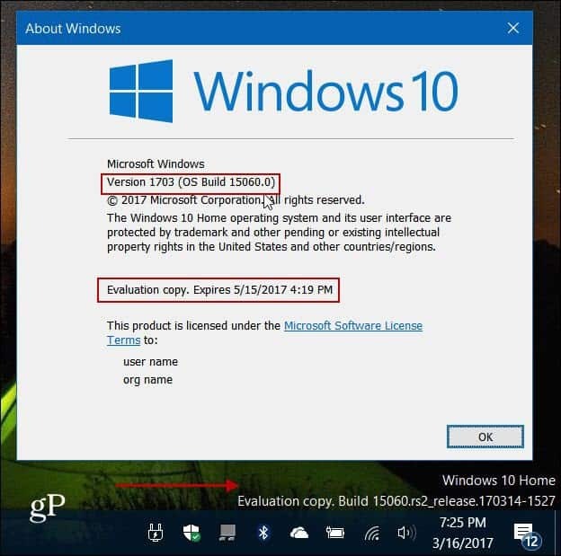 Windows 10-skaparna uppdaterar Insider Build 15060 för PC nu tillgänglig