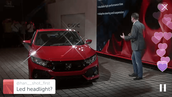 Honda använde Periscope för att avslöja sin Civic SI-prototyp 2017.