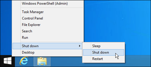 Stäng av Windows 8.1 Start-knapp