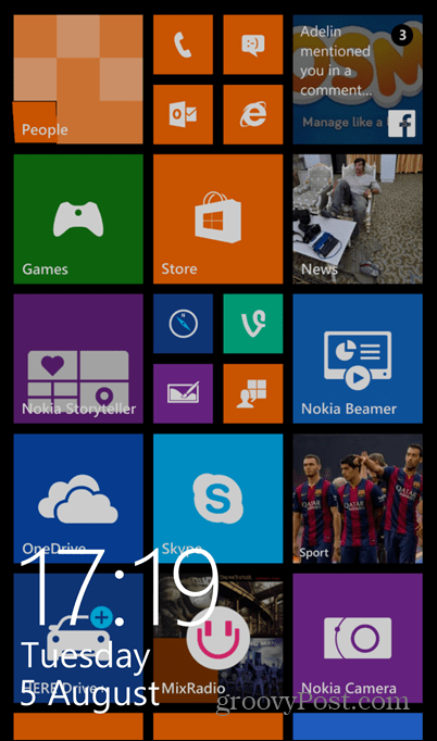 Windows Phone 8.1 skärmdumplås på