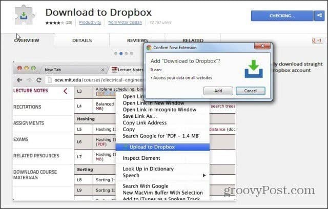 Ladda upp webbfiler direkt till Dropbox från webben