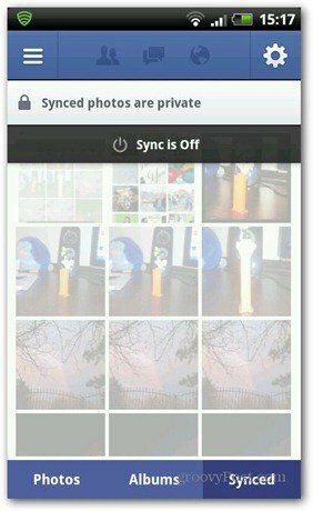 Facebook-fotosynkronisering är avstängd