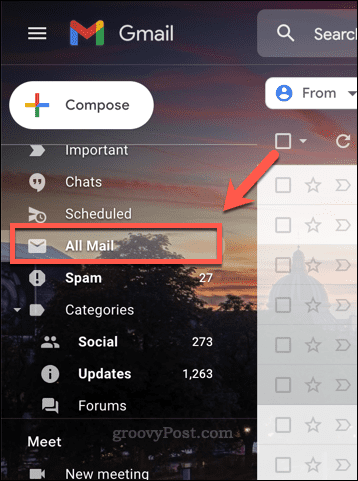 Mappen All Mail i Gmail