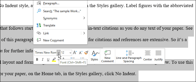 använd mla-format i Microsoft Word