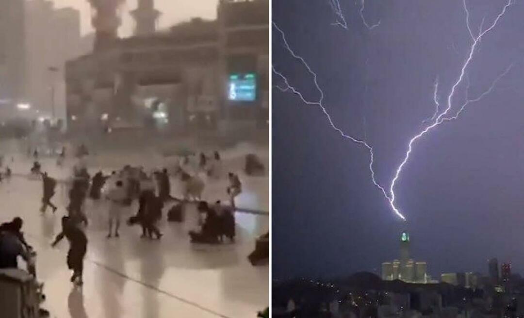 Efter kraftigt regn och storm i Mecka sågs 