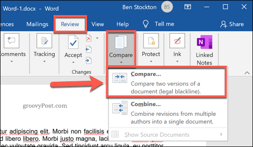 Jämföra två Microsoft Word-dokument