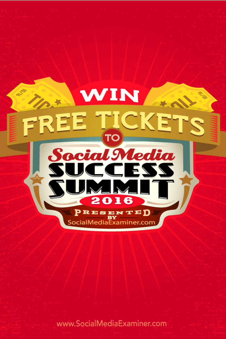 Ta reda på hur du kan vinna en gratis biljett till Social Media Success Summit 2016.