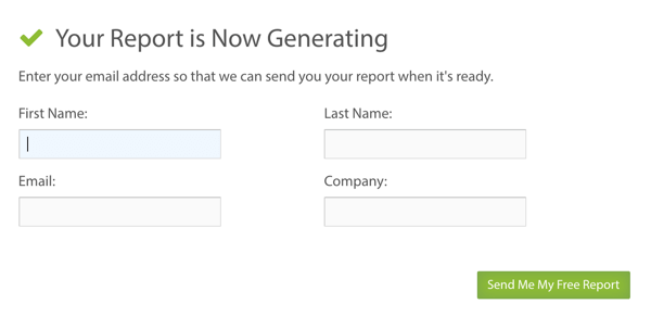 Fyll i ytterligare information och klicka sedan på knappen för att skapa din Simply Measured-rapport.